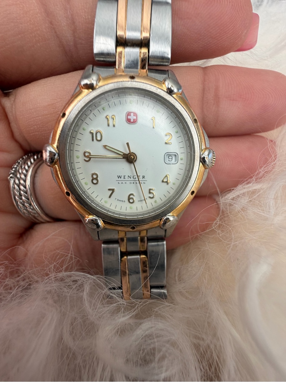 Wenger Two-Tone Women's Bracelet Watch - White Dial, Gold & Silver